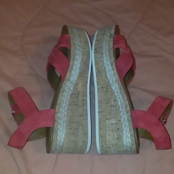 Franco Sarto redish leather Nelly wedges size 8.5 - Picture 3 of 6